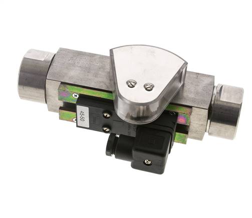 Débitmètre et contrôleur de débit à section variable pour huile 8-80 l/min G1'' en acier inoxydable