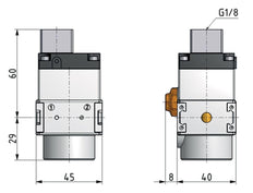 Vanne 3/2 G1/4 Actionnée Pneumatiquement 1600 l/min Multifix 0
