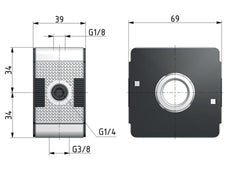 Distributeur G1/2 11000 l/min Étroit Multifix 2