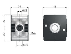 Distributeur G1/4 3300 l/min Étroit Multifix 1
