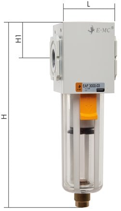 Filter 5microns G1/4'' 1400 l/min Manual Plastic EMC 2A