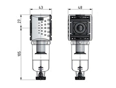 Filtre 5microns G1/4'' 1000l/min Auto Polycarbonate Futura 0