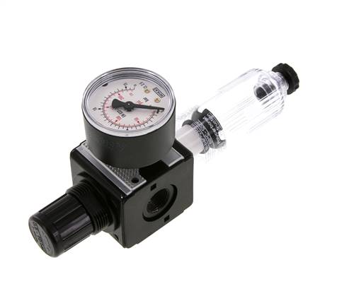 Filtre-régulateur G3/8'' 1600l/min 0.5-10.0bar/7-145psi Semi-Auto Polycarbonate Multifix 1