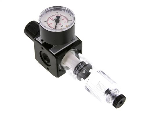 Filtre-régulateur G3/8'' 1600l/min 0.5-10.0bar/7-145psi Semi-Auto Polycarbonate Multifix 1