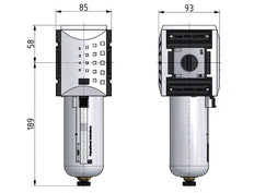 Filter 5microns G3/4'' 8000 l/min Semi-Auto Polycarbonate Futura 4