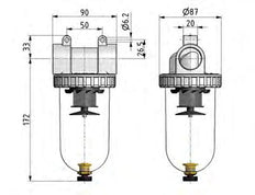 Filter 5microns G3/4'' 4000 l/min Semi-Auto Metal Standard 3