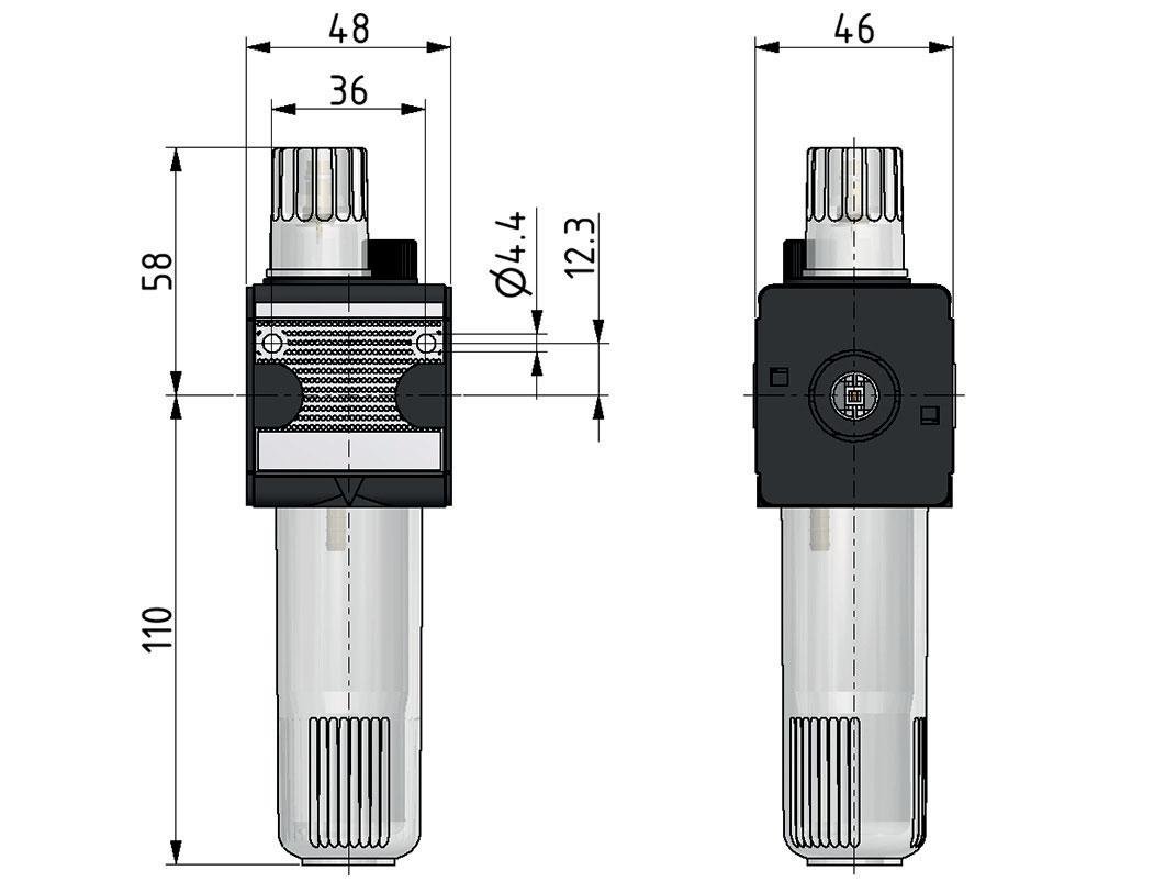 Lubrificateur à brouillard d'huile micro G3/8'' Surveillance de niveau électrique Polycarbonate Multifix 1