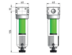 Microfiltre 0.01microns G1/4'' 450l/min Semi-Auto Polycarbonate Multifix 0