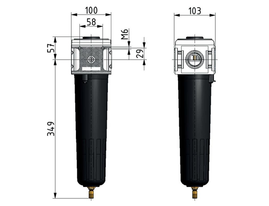 Microfiltre 0.01microns G1'' 4200l/min Auto Metal Multifix 5