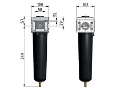 Microfiltre 0.01microns G1'' 4200l/min Auto Metal Multifix 5