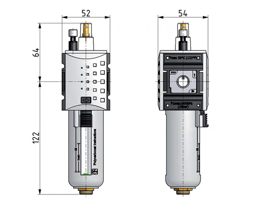 Lubrificateur G1/4'' en polycarbonate Futura 1
