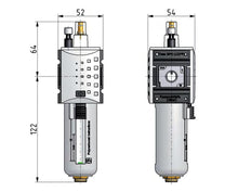 Lubrificateur G1/4'' en polycarbonate Futura 1