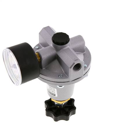 Régulateur de pression de précision G1/4'' 550l/min 0.1-3.0bar/1-44psi en fonte de zinc standard 3