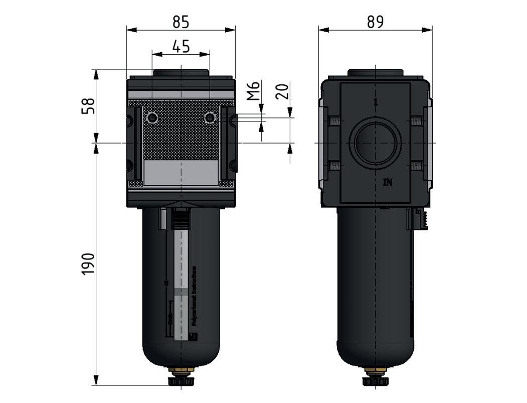 Pré-filtre 0.3microns G3/4'' 2000l/min Semi-Auto Cage de Protection en Polycarbonate Multifix 4