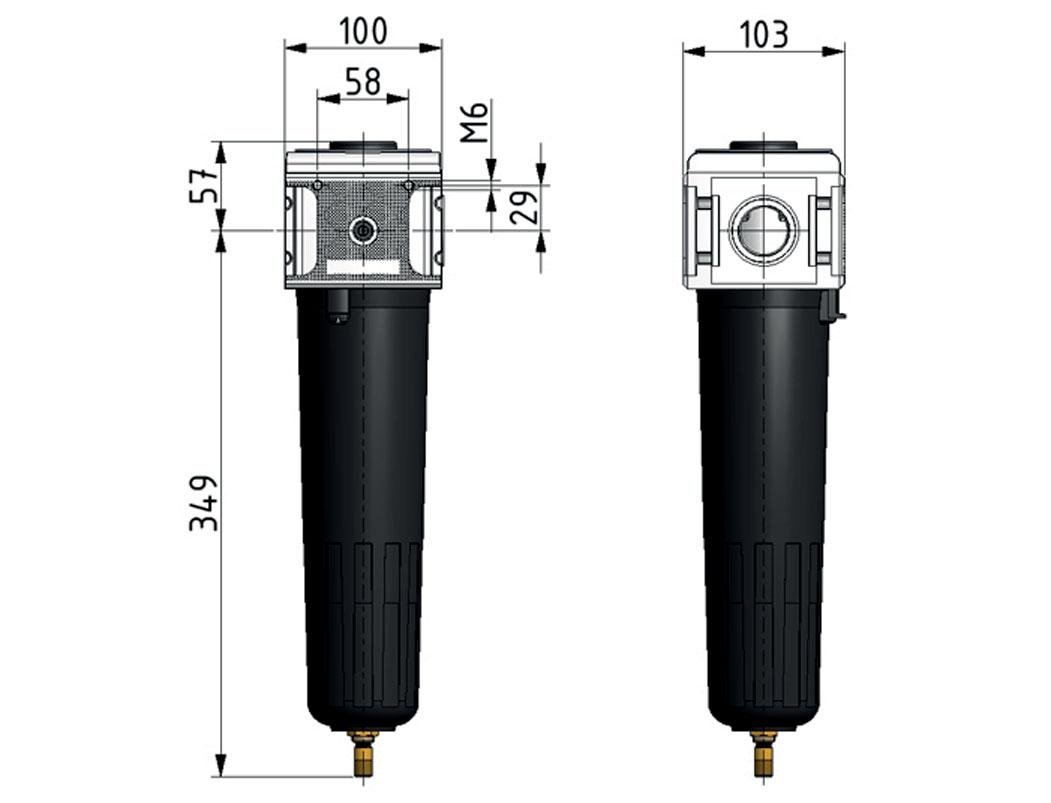 Pré-filtre 0,3microns G1'' 1900l/min Auto Metal Multifix 5