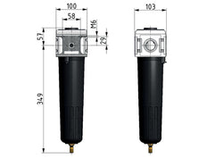 Pré-filtre 0,3microns G1'' 1900l/min Auto Metal Multifix 5