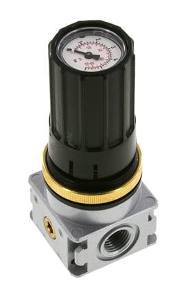 Régulateur de pression G1/4'' 1450l/min 0.1-3.0bar/1-44psi Bouton en fonte de zinc avec manomètre Multifix 0