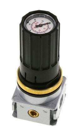 Régulateur de pression G1/4'' 1450l/min 0.1-3.0bar/1-44psi Bouton en fonte de zinc avec manomètre Multifix 0