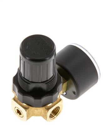 Régulateur de pression G1/4'' 330l/min 0.5-16.0bar/7-232psi Air Eau Laiton Standard 0