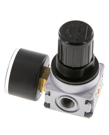 Régulateur de pression G1/4'' 1450l/min 0.5-10.0bar/7-145psi en fonte de zinc avec manomètre de 40 mm Multifix 0