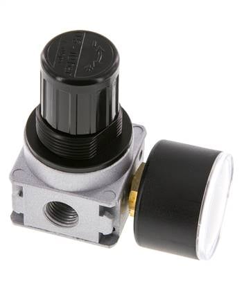 Régulateur de pression G1/4'' 1450l/min 0.5-10.0bar/7-145psi en fonte de zinc avec manomètre de 40 mm Multifix 0