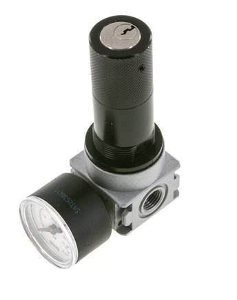 Régulateur de pression G1/4'' 1450l/min 0.5-10.0bar/7-145psi Corps en zinc moulé sous pression Verrou de cylindre E-11 Multifix 0