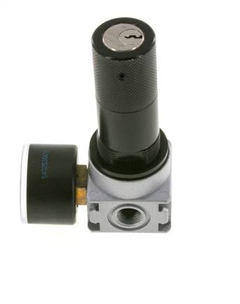 Régulateur de pression G1/4'' 1450l/min 0.5-10.0bar/7-145psi Corps en zinc moulé sous pression Verrou de cylindre E-11 Multifix 0
