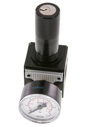 Régulateur de pression G1/4'' 2100l/min 0.1-3.0bar/1-44psi Corps en zinc moulé sous pression Verrouillage du cylindre Multifix 1