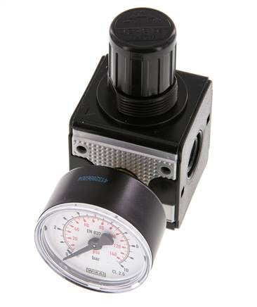 Régulateur de pression G1/4'' 2100l/min 0.2-6.0bar/3-87psi en fonte de zinc Multifix 1