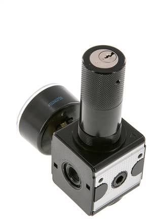 Régulateur de pression G1/4'' 2100l/min 0.5-16.0bar/7-232psi Corps en zinc moulé sous pression Verrouillage du cylindre Multifix 1