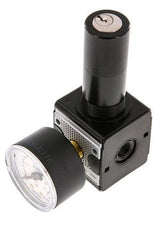Régulateur de pression de précision G1/4'' 2100l/min 0.5-10.0bar/7-145psi Verrouillage du cylindre en fonte de zinc Multifix 1