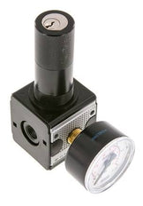 Régulateur de pression de précision G1/4'' 2100l/min 0.1-3.0bar/1-44psi Verrouillage du cylindre en fonte de zinc Multifix 1