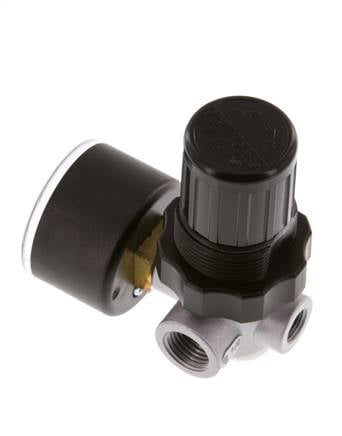 Régulateur de pression G1/4'' 450l/min 0.5-10.0bar/7-145psi en fonte de zinc standard 0
