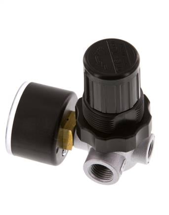 Régulateur de pression G1/4'' 450l/min 0.15-7.0bar/2-102psi en fonte de zinc standard 0