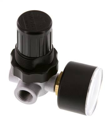 Régulateur de pression G1/4'' 450l/min 0.15-7.0bar/2-102psi en fonte de zinc standard 0