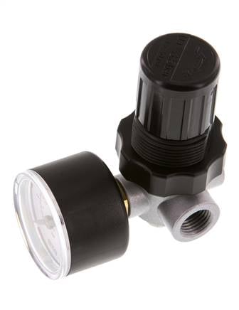 Régulateur de pression G1/4'' 450l/min 0.1-3.5bar/1-51psi en fonte de zinc standard 0