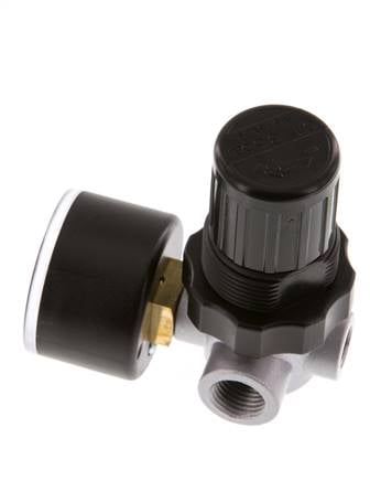 Régulateur de pression G1/4'' 450l/min 0.1-3.5bar/1-51psi en fonte de zinc standard 0