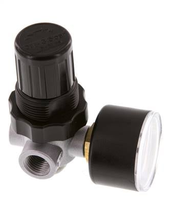 Régulateur de pression G1/4'' 450l/min 0.1-3.5bar/1-51psi en fonte de zinc standard 0