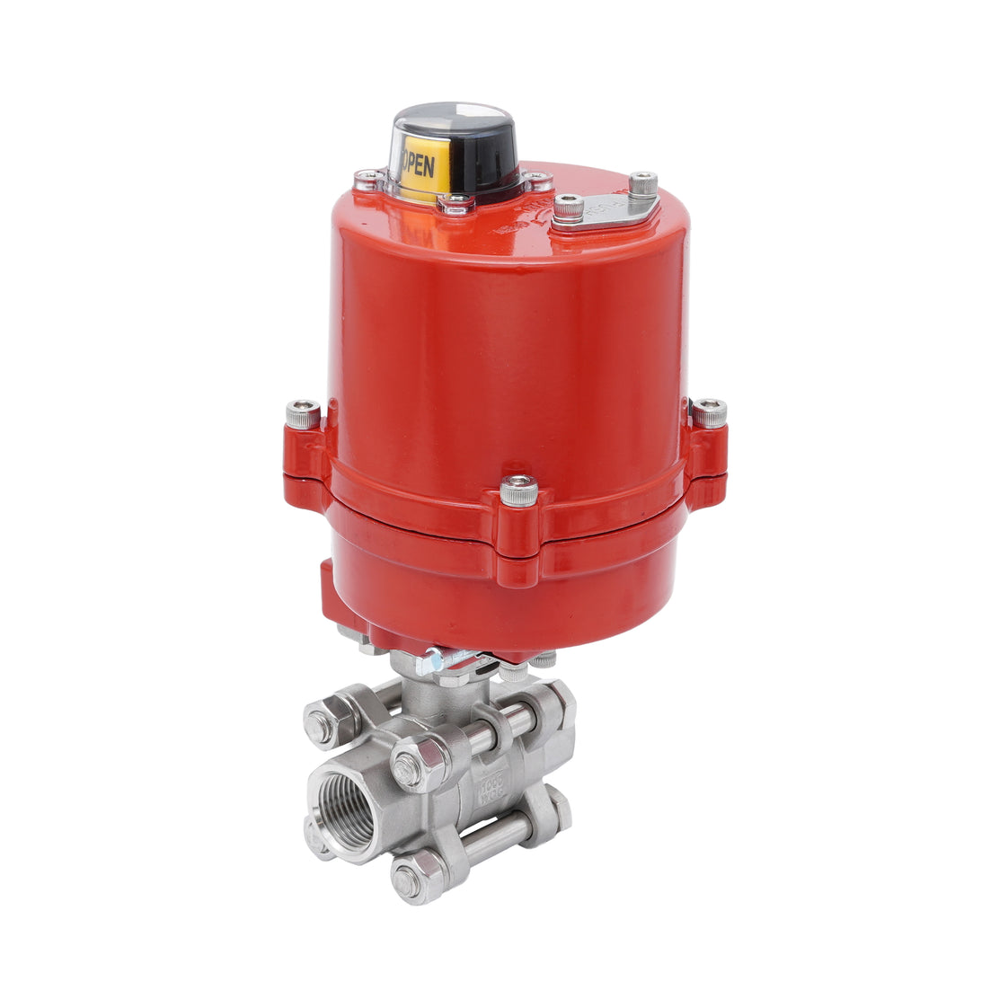 Rp 1-1/2'' Vanne à Bille 2 Voies en Acier Inoxydable avec Actionneur Électrique 12 V AC/DC