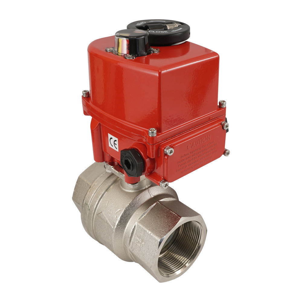 G 2 1/2 inch 2-Way laiton Vanne à bille électrique 100-240 V AC