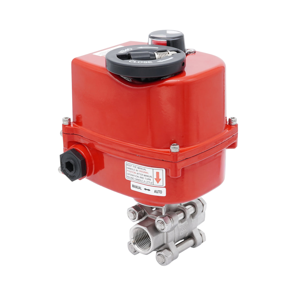 Rp 1-1/4'' Vanne à Bille 2 Voies en Acier Inoxydable avec Actionneur Électrique Modulant 24V AC/DC