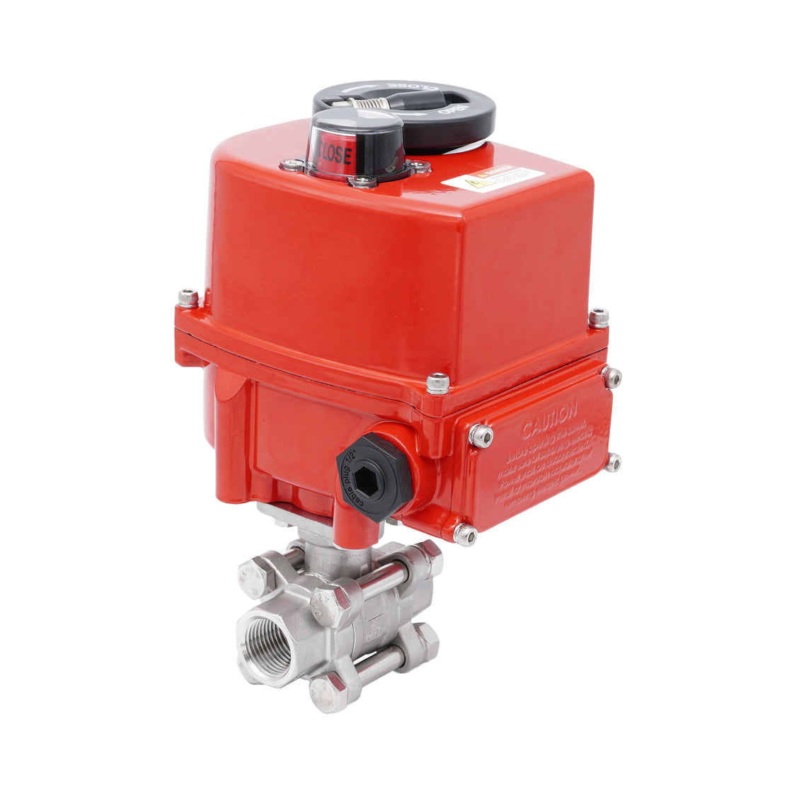 Rp 1-1/4'' Vanne à Bille 2 Voies en Acier Inoxydable avec Actionneur Électrique Modulant 24V AC/DC