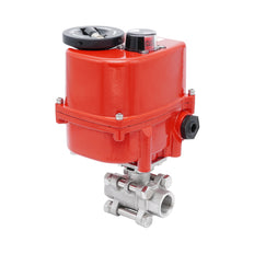 Rp 1-1/2'' Vanne à Bille 2 Voies en Acier Inoxydable avec Actionneur Électrique Modulant 24V AC/DC