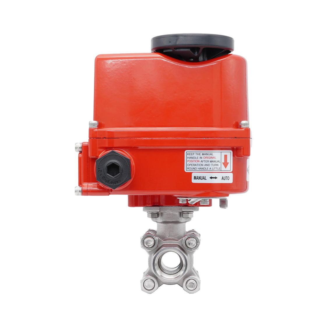 Rp 1-1/4'' Vanne à Bille 2 Voies en Acier Inoxydable avec Actionneur Électrique Modulant 24V AC/DC