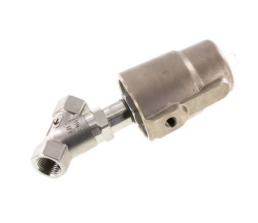 G1/2'' PTFE 25bar NC Vanne à siège incline Acier inoxydable/laiton AL2