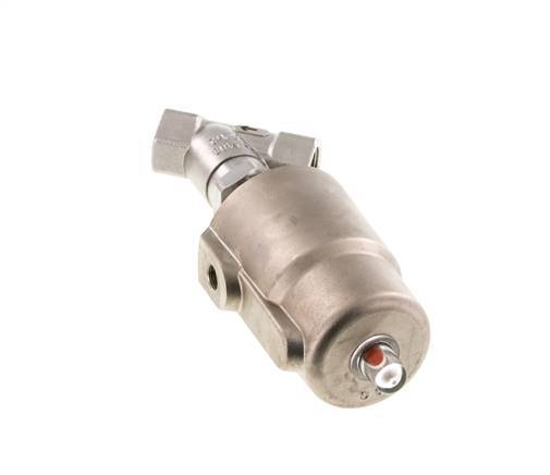 G1/2'' PTFE 25bar NC Vanne à siège incline Acier inoxydable/laiton AL2