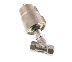 G1/2'' PTFE 25bar NC Vanne à siège incline Acier inoxydable/laiton AL2