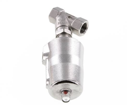 G1/2'' PTFE 25bar NC Vanne à siège incline Acier inoxydable AL2