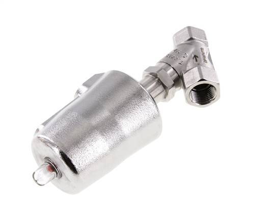 G1/2'' PTFE 25bar NC Vanne à siège incline Acier inoxydable AL2