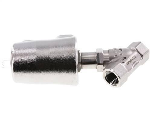 G1/2'' PTFE 25bar NC Vanne à siège incline Acier inoxydable AL2